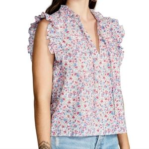 BB Dakota Steve Madden floral ruffle top women's large